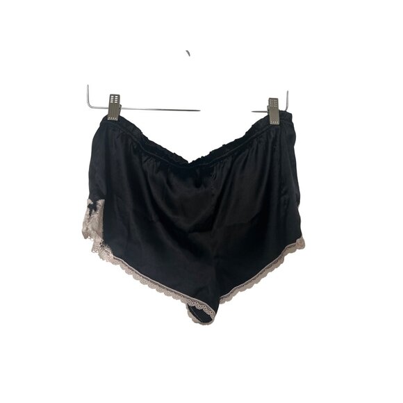 Black Lace Trim Satin Lingerie Set With Adjustable Straps - Picture 7 of 9